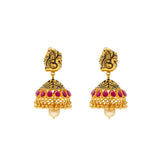 22K Yellow Gold Jeweled Pendant Set (36.3gm) | 
Pair this vibrant 22k gold jewelry set with your favorite formal looks for a special occasion. T...
