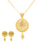 22K Yellow Gold Round Pendant Set (21.9gm)