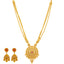22K Yellow Gold Long Necklace Set w. Chandbali Earrings (80.3 grams)