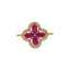 22K Yellow Gold Ruby Clover Ring (3gm)