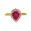 22K Yellow Gold & Ruby Cocktail Ring (2.7gm)