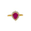 22K Yellow Gold & Ruby Cocktail Ring  (2.7gm)