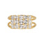22K Two Tone Gold Ring W/ Diamond Cutting & Double Band - Virani Jewelers