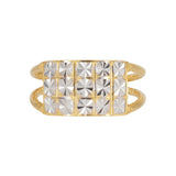 22K Two Tone Gold Ring W/ Diamond Cutting & Double Band - Virani Jewelers | 22K Two Tone Double Band Gold Ring W/ Diamond Cut Details for women or men. Beautiful yellow gold...