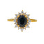 22K Yellow Gold Sapphire Cocktail Ring (Size 7)
