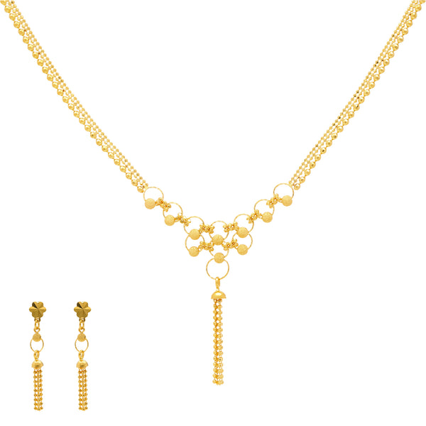 22K Yellow Gold Haaya Beaded Jewelry Set | 
The Haaya Beaded Jewelry Set features a modest 22k gold design made of beaded details and an art...