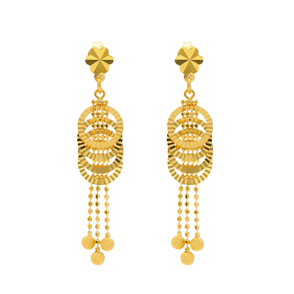 22K Yellow Gold Riya Jewelry Set | 
This minimalist 22k gold jewelry set has unique design and appeal. The 22k gold necklace and ear...
