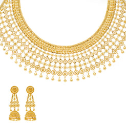 22K Yellow Gold Beaded Jewelry Set (110.6gm)