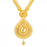 22K Yellow Gold Long Filigree Necklace Set (92.2gm) | 
Our 22K Yellow Gold Long Filigree Necklace Set has an intricate design and style that can compli...