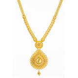 22K Yellow Gold Long Filigree Necklace Set (92.2gm) | 
Our 22K Yellow Gold Long Filigree Necklace Set has an intricate design and style that can compli...