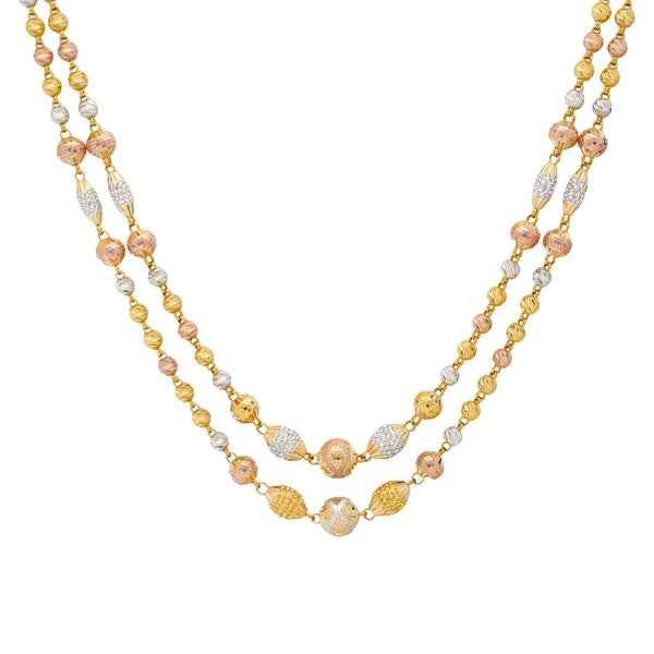 22K Multi-Tone Gold Beaded Jewelry Set (39.4gm) | 
Simple, classy, and sophisticated - this 22k Indian gold jewelry set has everything a woman need...