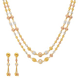 22K Multi-Tone Gold Beaded Jewelry Set (39.4gm) | 
Simple, classy, and sophisticated - this 22k Indian gold jewelry set has everything a woman need...