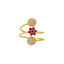 22K Yellow Gold & CZ Stone Spiral Ring (4.6 grams)