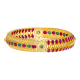 22K Yellow Gold & Gemstone Bangle Set (58.1 grams) | 
These one of a kind 22k gold bangles for women are made from out signature 22k yellow gold and a...