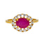 22K Yellow Gold & Ruby Cocktail Ring (3.3gm)