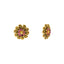 22K Antique Gold Laxmi Studs with Rubies (7.4gm)