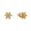 22K Gold & CZ Stone Star Stud Earrings (3.9gm)