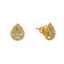 22K Gold & CZ Teardrop Stud Earrings (1.9gm)