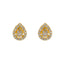 22K Gold & CZ Teardrop Stud Earrings (1.9gm)