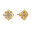 22K Gold & CZ Stone Star Stud Earrings (1.9gm)
