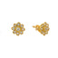 22K Gold & CZ Stone Floral Stud Earrings (1.4gm)