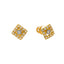 22K Gold & CZ Stone Square Stud Earrings (1.2gm)