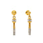 22K Multi-Tone Gold Tassel Stud Earrings (5.4 grams)