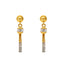 22K Multi-Tone Gold Tassel Stud Earrings (5.4 grams)