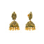 22K Antique Gold Temple Jhumka Earrings (23.6gm)