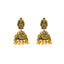 22K Antique Gold Temple Jhumka Earrings (23.6gm)