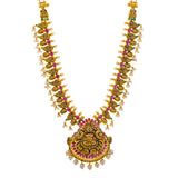 22K Yellow Gold Laxmi Necklace (101.3gm) | 
Add this vibrant 22k yellow gold Laxmi necklace to your favorite traditional, bridal, or formal ...