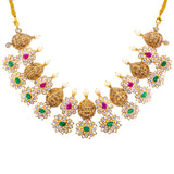 22K Yellow Gold, Gems & Pearls Laxmi Jewelry Set (79.6 grams) | 
Add a sophisticated layer of 22k gold and rich gemstones to your cultural or formal attire with ...