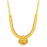 22K Yellow Gold & Gems Goddess Laxmi Necklace (88.5 grams) | 
Bring a regal look to your traditional wear or other formal outfits with this stunning Goddess L...