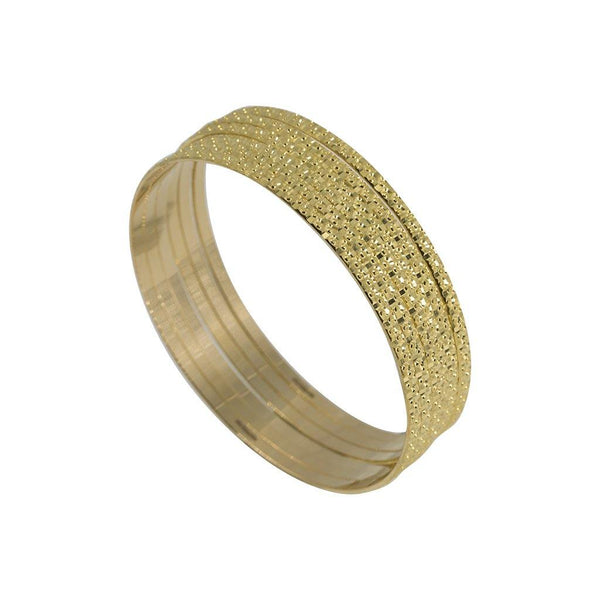 22K Yellow Gold Bangles, Set of 6 W/ Raised Laser Details, Size 2.6 - Virani Jewelers |  22K Yellow Gold Bangles, Set of 6 W/ Raised Laser Details, Size 2.6. Create an elegant stacked l...