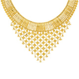 22K Yellow Gold V-Shaped Necklace Set (89.9gm) | What better way to accentuate your bridal, formal, or traditional attire than with this gorgeous ...