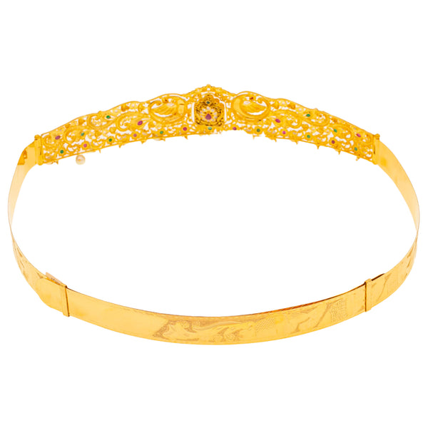 22K Yellow Gold Laxmi Vaddanam Belt (196.1gm) | 
Add a dazzling addition to your mot fashionable looks with this exquisite 22k yellow gold vaddan...