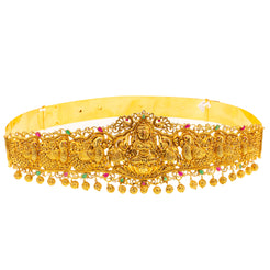 22K Yellow Gold & Gemstone Laxmi Vaddanam Belt (214.9gm)