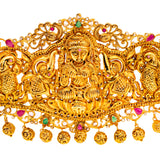 22K Yellow Gold & Gemstone Laxmi Vaddanam Belt (214.9gm) | Incorporate a sense of luxury into your most festive looks with this stunning 22K yellow gold Lak...