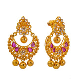 22K Yellow Gold & Uncut Diamond Kasu Jewelry Set (56.2gm) | 
This dazzling traditional Indian jewelry set has a stunning assembly of rubies and uncut diamond...