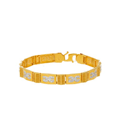 22K Gold & CZ Link Bracelet For Men (35gm)