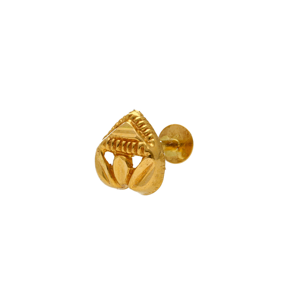 Arrow Head Nose Pin in 22K Yellow Gold (0.2gm) | 
This unique nose pin for women from Virani is made of 22 karat Indian gold carefully crafted int...