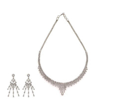 18K White Gold Diamond Necklace Set W/9.45ct VVS Diamonds & Avant Garde Design - Virani Jewelers