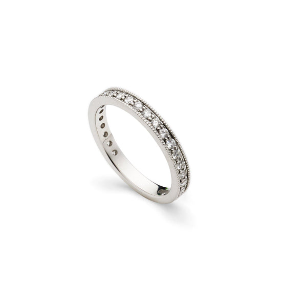 An image of the side of a 14K white gold wedding ring from Virani Jewelers | Give your loved one a gift that is beautiful and timeless with a 14K white gold wedding ring from...