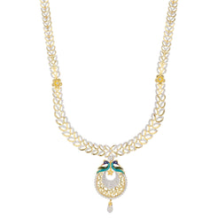 22K Yellow Gold Peacock Pavé Statement Necklace - Virani Jewelers