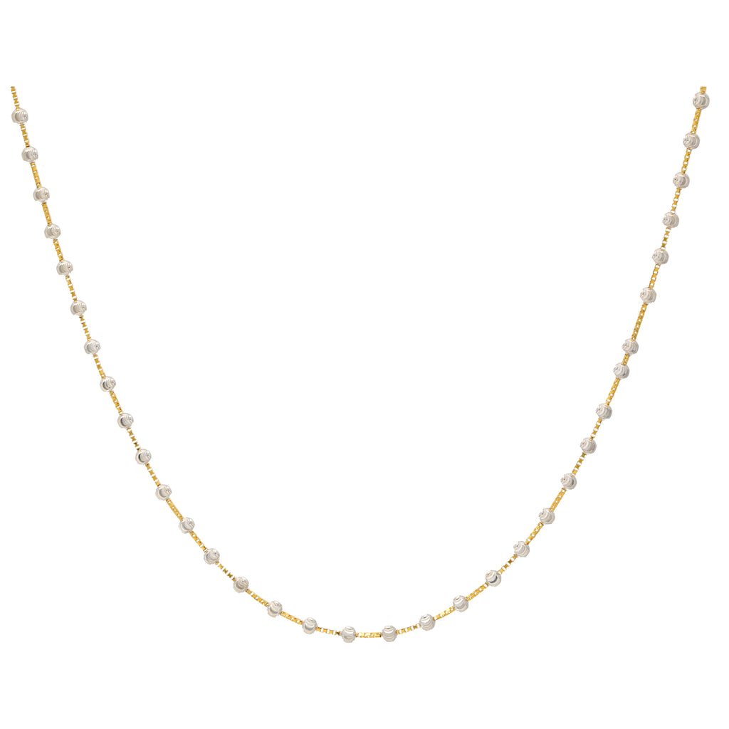 22K Two-Tone Gold 18in Chain (9.2 gms) | 
Wear this stylish 22k two-tone gold chain from Virani has a classic design that will pair well w...