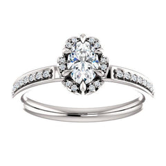 Cushion Diamond Halo Pave Engagement Ring