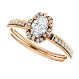 Cushion Diamond Halo Pave Engagement Ring - Virani Jewelers | 