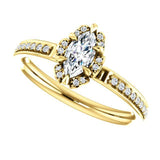 Cushion Diamond Halo Pave Engagement Ring - Virani Jewelers | 