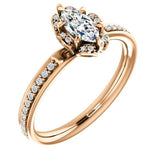 Cushion Diamond Halo Pave Engagement Ring - Virani Jewelers | 