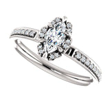 Cushion Diamond Halo Pave Engagement Ring - Virani Jewelers | 